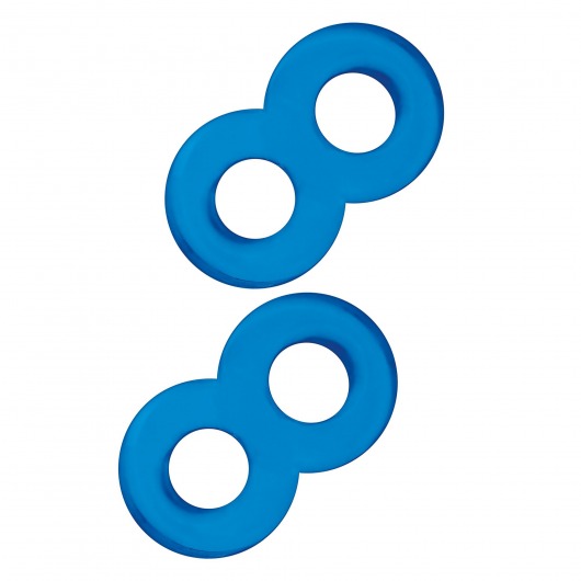 Комплект из 2 эрекционных колец-восьмерок 2-Pack Duo Cock And Ball Stamina Enhancement Ring - BlueLine - в Подольске купить с доставкой