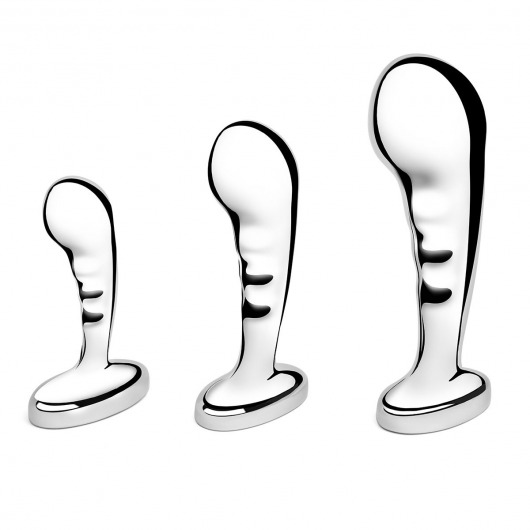 Набор из 3 стальных стимуляторов простаты Stainless Steel P-spot Training Set - b-Vibe - в Подольске купить с доставкой