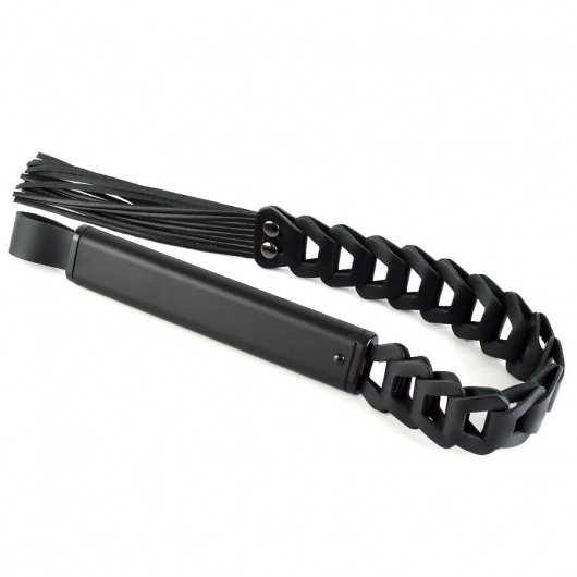 Черная кожаная плеть «Клеопатра» - 62 см. - Sitabella - купить с доставкой в Подольске