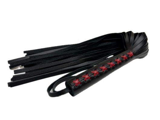 Кожаная плеть Sex Game с красным плетением на рукояти - 57 см. - БДСМ Арсенал - купить с доставкой в Подольске