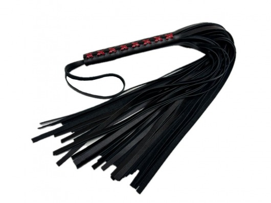 Кожаная плеть Sex Game с красным плетением на рукояти - 57 см. - БДСМ Арсенал - купить с доставкой в Подольске