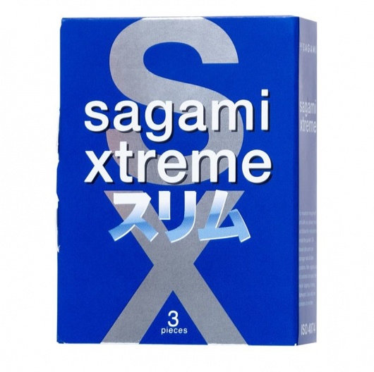 Розовые презервативы Sagami Xtreme FEEL FIT 3D - 3 шт. - Sagami - купить с доставкой в Подольске