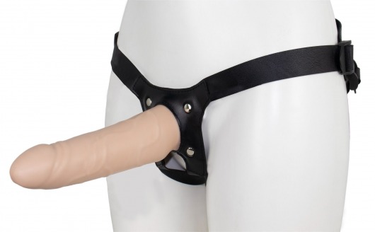 Пустотелый страпон MINI с бандажом - LOVETOY (А-Полимер) - купить с доставкой в Подольске