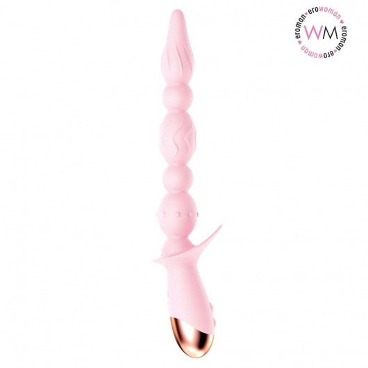 Розовый анальный вибратор-ёлочка с 10 режимами вибрации - Erowoman-Eroman