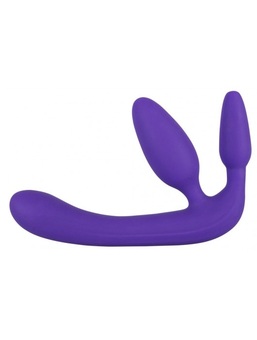 Фиолетовый безремневой страпон с двумя пробками - Orion - купить с доставкой в Подольске