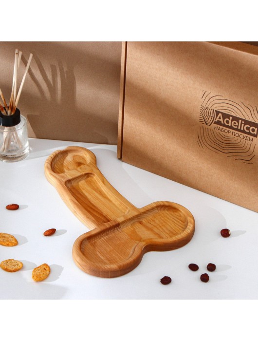 Деревянное блюдо для подачи в форме члена (32,5 х 20 х 1,7 см) - Сима-Ленд - купить с доставкой в Подольске