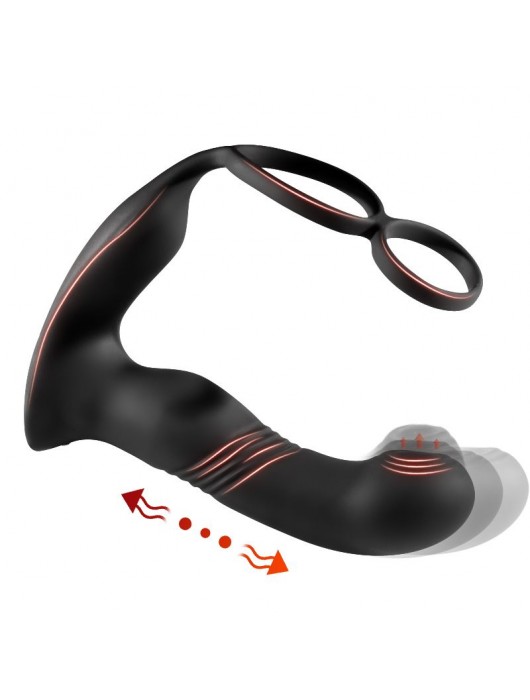 Черный вибромассажер простаты с эффектом фингеринга - 16 см. - Secwell - в Подольске купить с доставкой