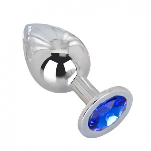 Большой стальной плаг с синим кристаллом Blue Space - 9,5 см. - Erotic Fantasy - купить с доставкой в Подольске