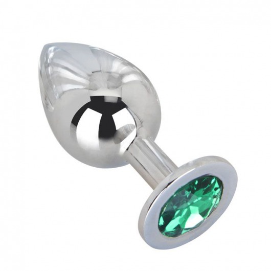 Большой стальной плаг с зеленым кристаллом Green Lime - 9,5 см. - Erotic Fantasy - купить с доставкой в Подольске