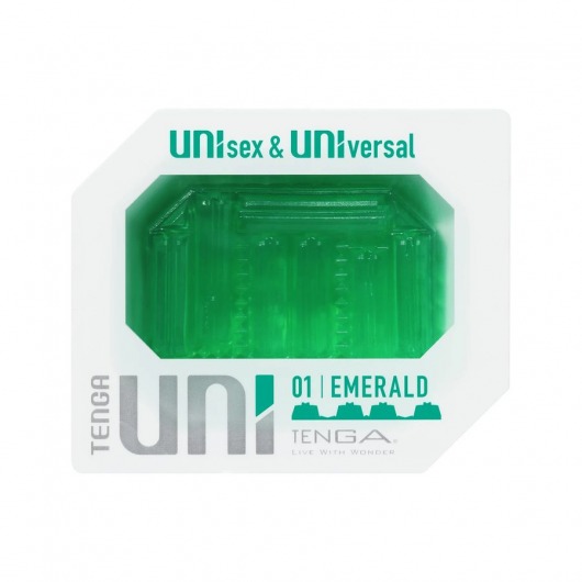 Зеленый мастурбатор-стимулятор Tenga Uni Emerald - Tenga - в Подольске купить с доставкой
