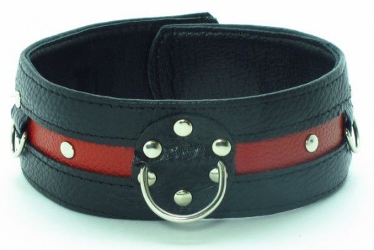 Черно-красный ошейник на пряжке - БДСМ Арсенал - купить с доставкой в Подольске