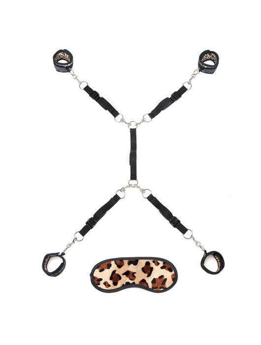 Леопардовая фиксация на матрас для рук и ног Classic Bedspreader - Lux Fetish - купить с доставкой в Подольске