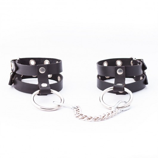 Черные однослойные оковы на цепочке - Crazy Handmade - купить с доставкой в Подольске
