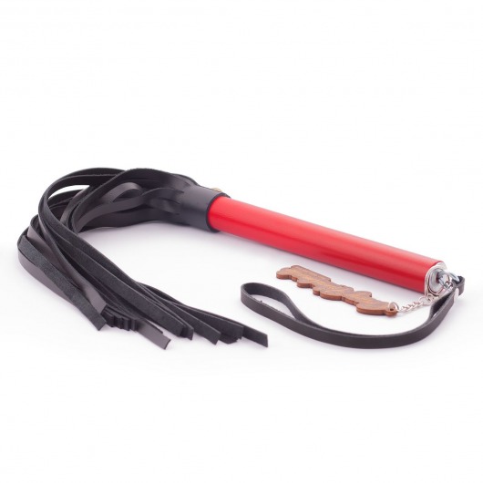 Черно-красная плеть из натуральной кожи - 52 см. - Crazy Handmade - купить с доставкой в Подольске