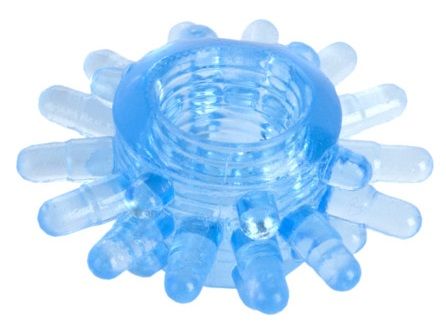 Голубая гелевая насадка с шипиками - Toyfa Basic - в Подольске купить с доставкой