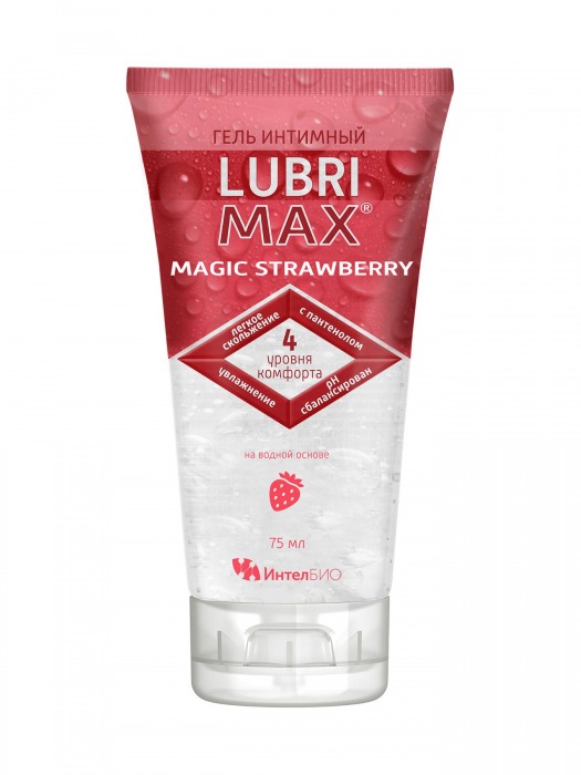 Интимный гель-смазка на водной основе Lubrimax Magic Strawberry - 75 мл. - ИнтелБИО - купить с доставкой в Подольске