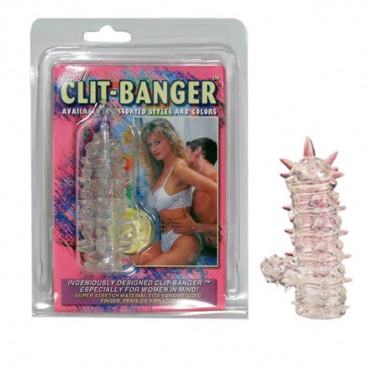 Прозрачная насадка с шипами и клиторальной шишечкой CLIT-BANGER SLEEVE IN CLEAR - Tonga - в Подольске купить с доставкой