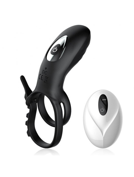 Черное эрекционное кольцо с вибрацией и утяжкой под мошонку - Secwell - в Подольске купить с доставкой