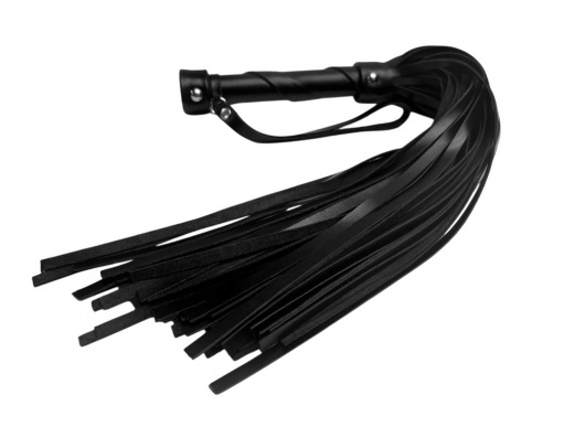 Черная кожаная плеть Gothic charm - 54 см. - БДСМ Арсенал - купить с доставкой в Подольске