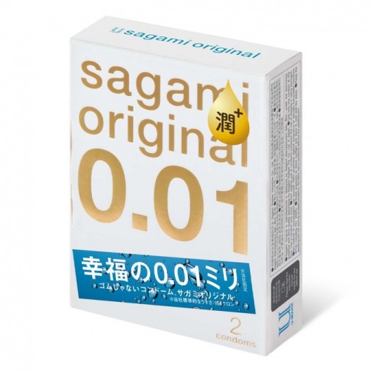 Увлажнённые презервативы Sagami Original 0.01 Extra Lub - 2 шт. - Sagami - купить с доставкой в Подольске