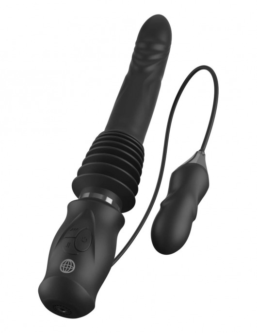 Черный автоматический вибромассажер с вибропулей Ultimate Silicone Thruster - Pipedream - купить с доставкой в Подольске