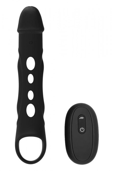 Черная насадка-удлинитель Vibrating Extender With Remote с вибрацией - Dream Toys - в Подольске купить с доставкой