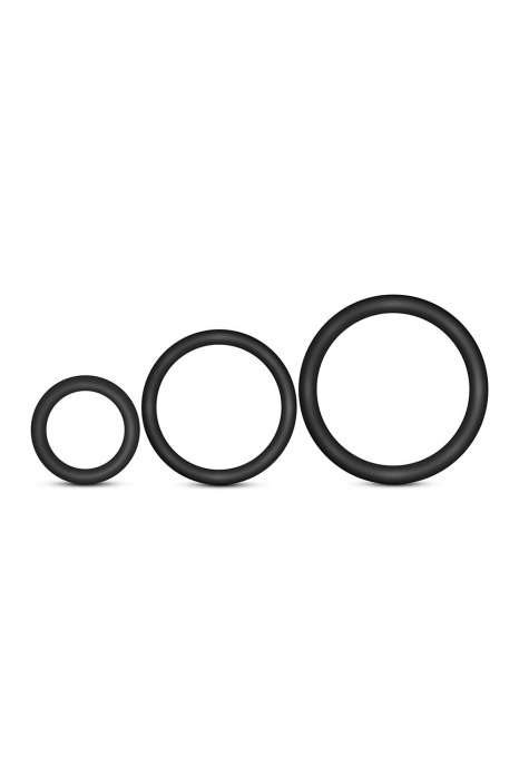 Набор из 3 черных эрекционных колец Cock Ring Set - Blush Novelties - в Подольске купить с доставкой