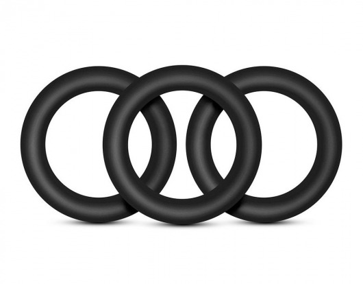 Набор из 3 черных эрекционных колец Black Small Penis Rings - Blush Novelties - в Подольске купить с доставкой