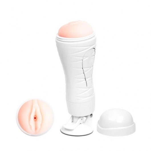 Мастурбатор-вагина Flora White с присоской и 12 режимами вибрации - Baile - в Подольске купить с доставкой