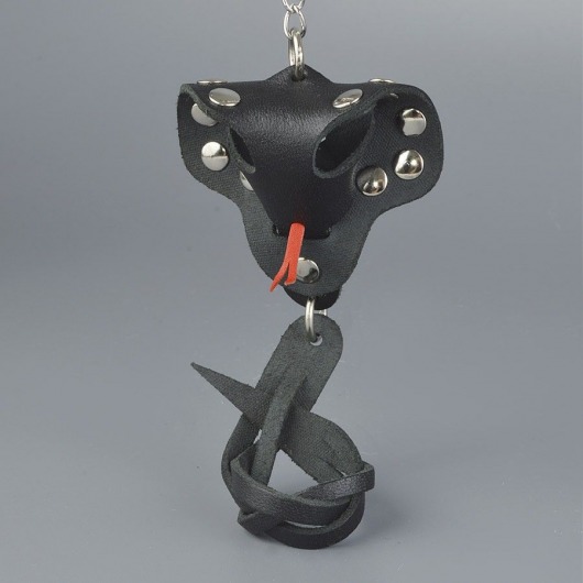 Черный кожаный брелок в форме кобры - Sitabella - купить с доставкой в Подольске