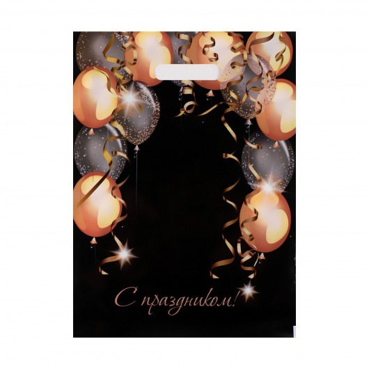 Пакет с вырубной ручкой и принтом в виде шариков (30х40 см) - Сима-Ленд - купить с доставкой в Подольске