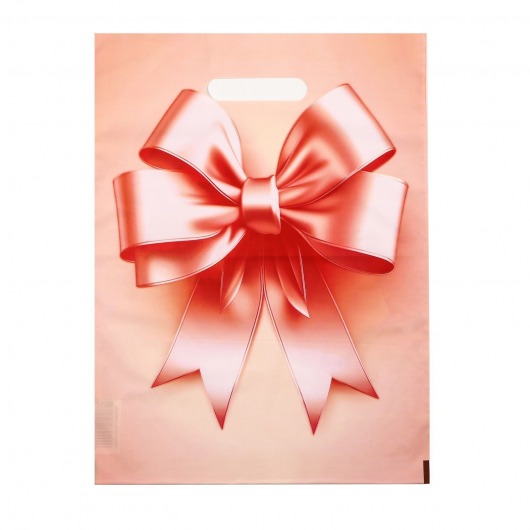 Пакет с принтом в виде банта с вырубной ручкой (30х40 см) - Сима-Ленд - купить с доставкой в Подольске