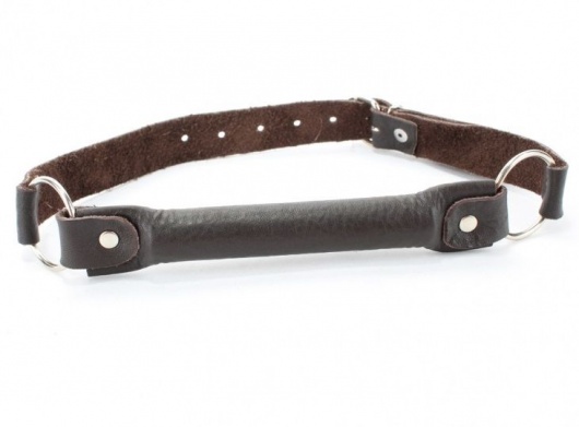 Чёрный кожаный кляп-трензель - БДСМ Арсенал - купить с доставкой в Подольске