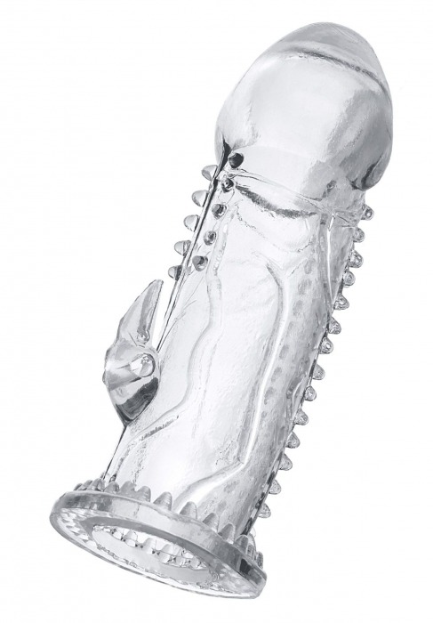 Прозрачная насадка на пенис с шипиками и коготком - 13,5 см. - A-toys - в Подольске купить с доставкой