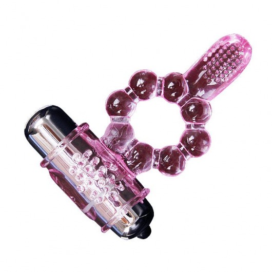 Розовое эрекционное кольцо с вибростимуляцией клитора Baile - Baile - в Подольске купить с доставкой