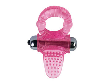 Эрекционное кольцо с вибростимулятором клитора в форме язычка - Baile - в Подольске купить с доставкой