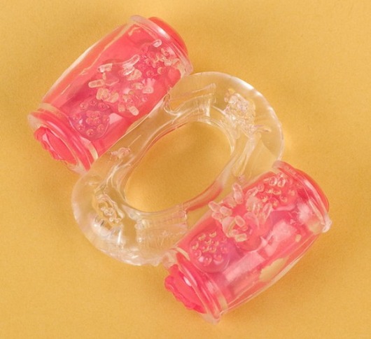 Прозрачное виброкольцо с двумя вибропульками - Toyfa Basic - в Подольске купить с доставкой