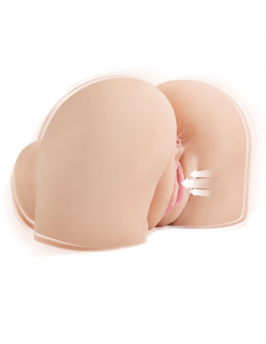 Телесный мастурбатор-полуторс с вибрацией и эффектом всасывания Back That Ass Up - Pipedream - в Подольске купить с доставкой