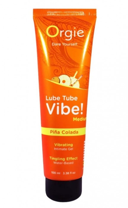 Гель с эффектом вибрации Lube Tube Vibe Medium Pina Colada - 100 мл. - ORGIE - купить с доставкой в Подольске