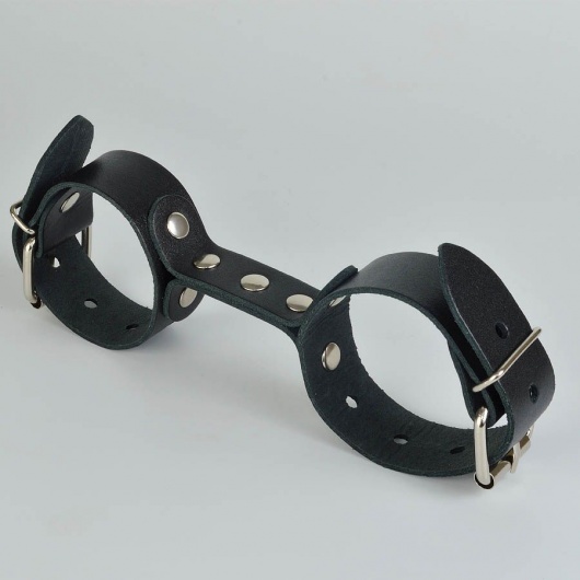 Черные кожаные наручники-фиксатор - Sitabella - купить с доставкой в Подольске