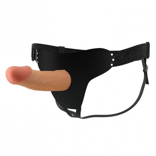 Телесный полый мужской страпон Stark - 17,5 см. - Baile - купить с доставкой в Подольске