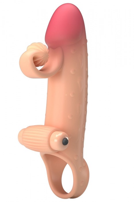 Телесная вибронасадка на пенис с подхватом мошонки - 20 см. - Baile - в Подольске купить с доставкой