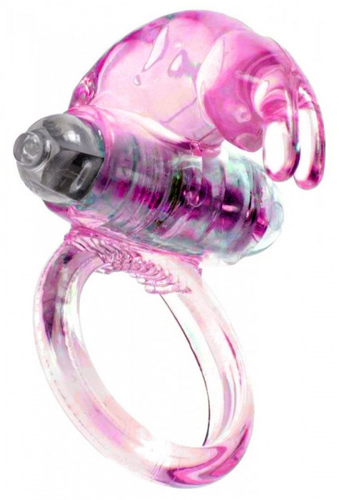 Розовое эрекционное виброкольцо с клиторальным зайчиком - Boys of Toys - в Подольске купить с доставкой