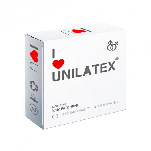 Ультратонкие презервативы Unilatex Ultra Thin - 3 шт. - Unilatex - купить с доставкой в Подольске