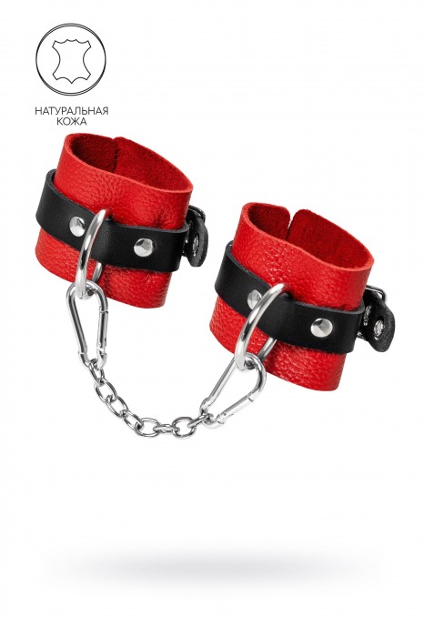 Красно-черные мягкие наручники с одним ремешком с люверсами - Pecado - купить с доставкой в Подольске