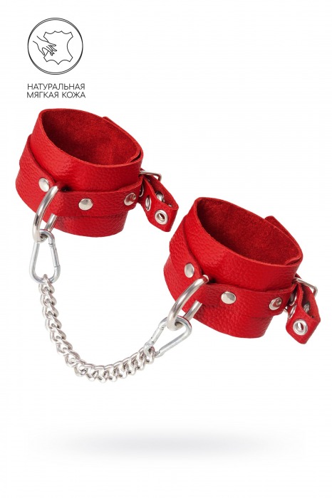 Красные мягкие кожаные оковы с люверсами - Pecado - купить с доставкой в Подольске