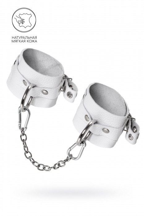 Белые мягкие кожаные оковы с люверсами - Pecado - купить с доставкой в Подольске