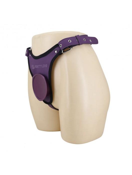 Фиолетовые трусики харнесс с платформой Caludio III - Baile - купить с доставкой в Подольске