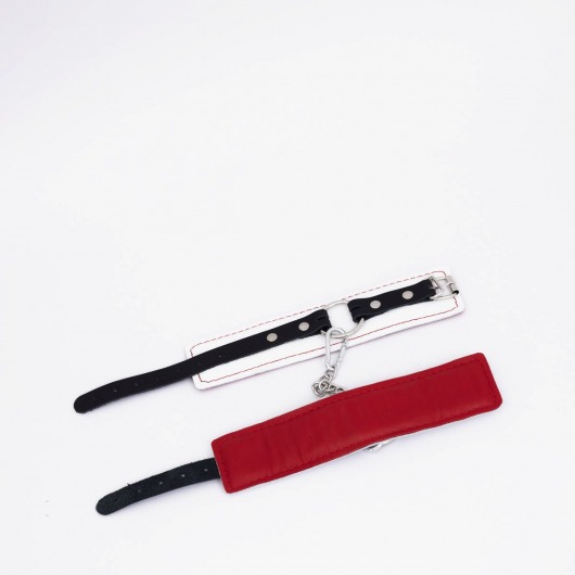 Бело-красные кожаные оковы - Crazy Handmade - купить с доставкой в Подольске