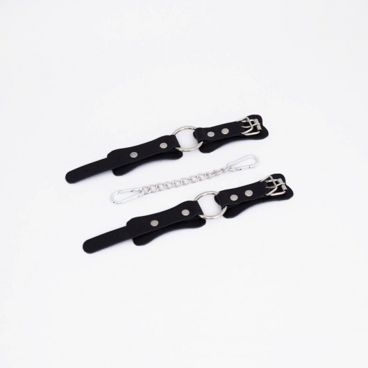 Черные кожаные наручники с кольцом - Crazy Handmade - купить с доставкой в Подольске